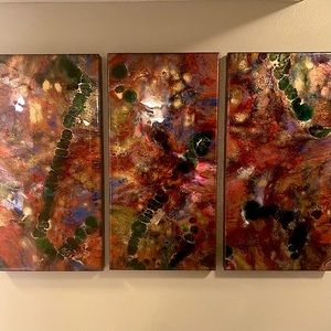 Beautiful resin and alcohol ink art